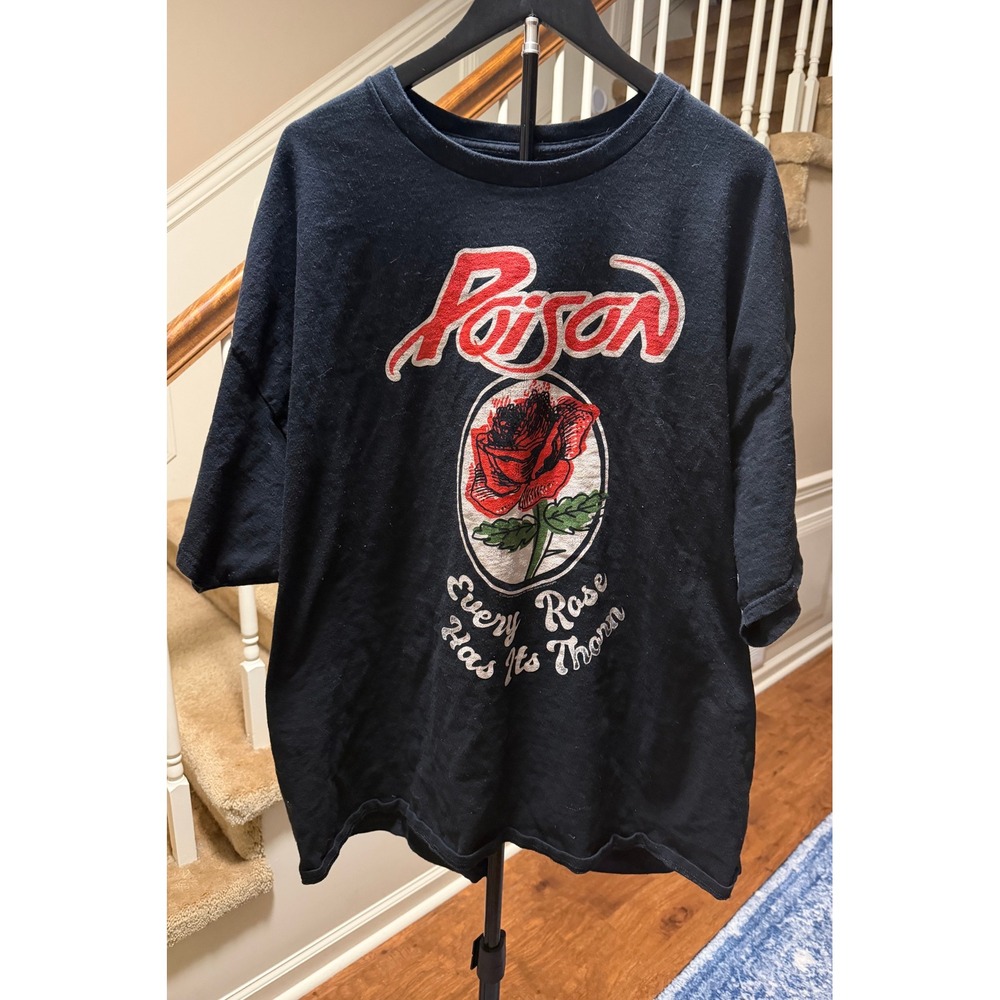 Poison Every Rose Has Its Thorn Band Tee Mens 3XL Black American Classics Shirt